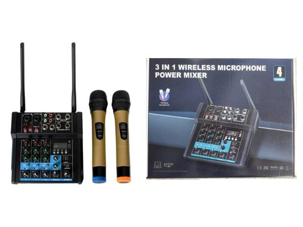 &u++ MEZCLADORA DE 4 CANALES CON AMPLIFICADOR Y 2 MIC YX-X9855 (*)